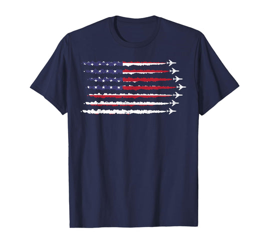 4th Of July America USA Flag Jets Patriotic Men Women Kids T-Shirt