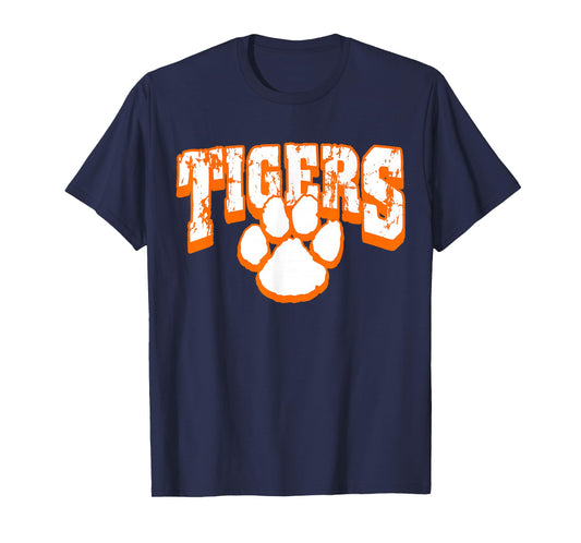 Tigers School Spirit Mascot Back To School Orange T-Shirt