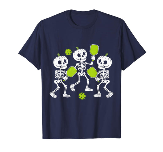Dancing Skeletons Pickleball Halloween Costume T-Shirt