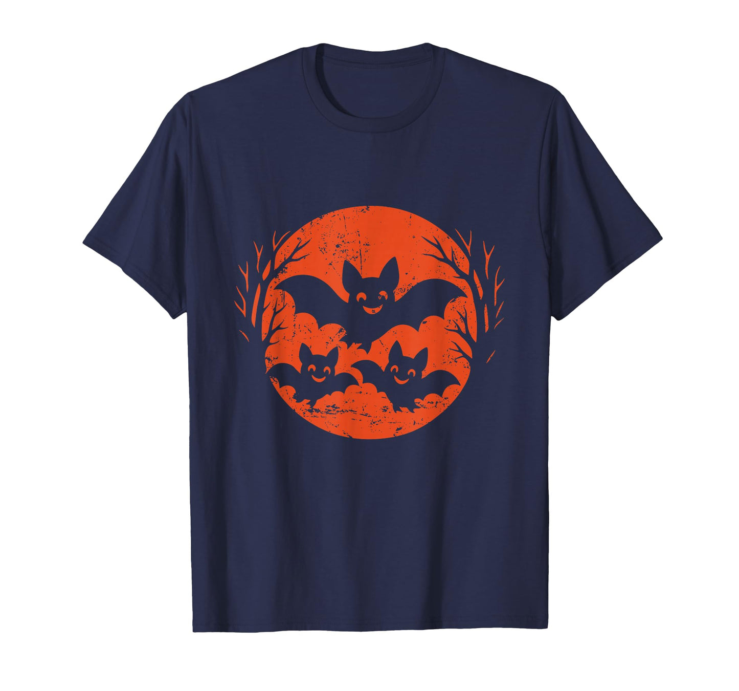 Smiling Bats Halloween Moon T-Shirt