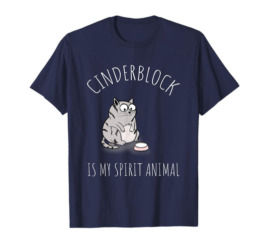 Cinderblock Fat Cat Is My Spirit Animal Gym Motivation T-Shirt for Men Women Kids