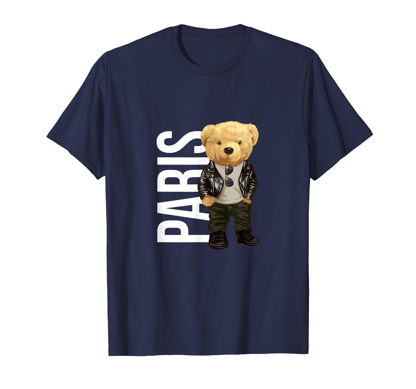 Cool Teddy Bear in Paris France Illustration Graphic Designs T-Shirt