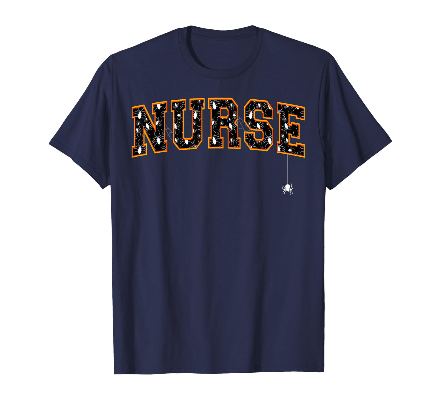 Nurse Cute Halloween Spiders Varsity Letters T-Shirt