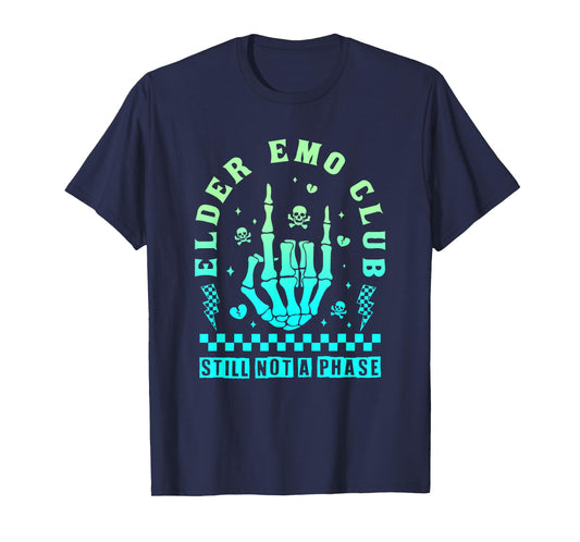 Elder Emo Club Still Not A Phase Skeleton Hand Rock Gradient T-Shirt