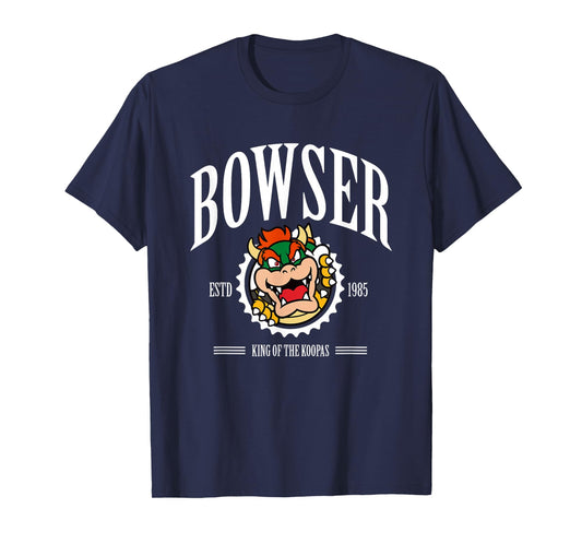 Super Mario Bros Bowser Est 1985 King Koopa Collegiate T-Shirt