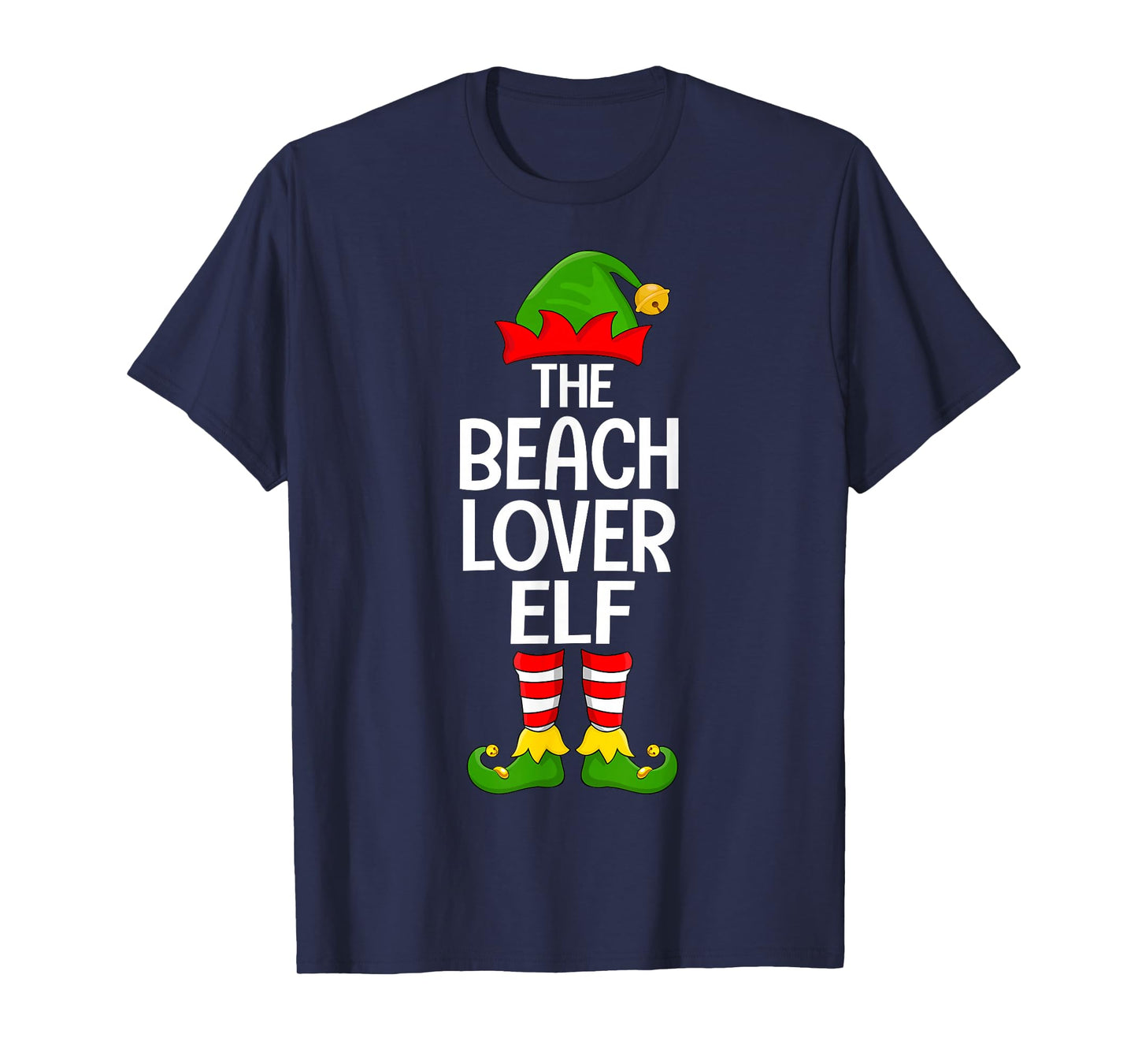 Beach Lover Elf Xmas Matching Family Elf Squad Christmas T-Shirt