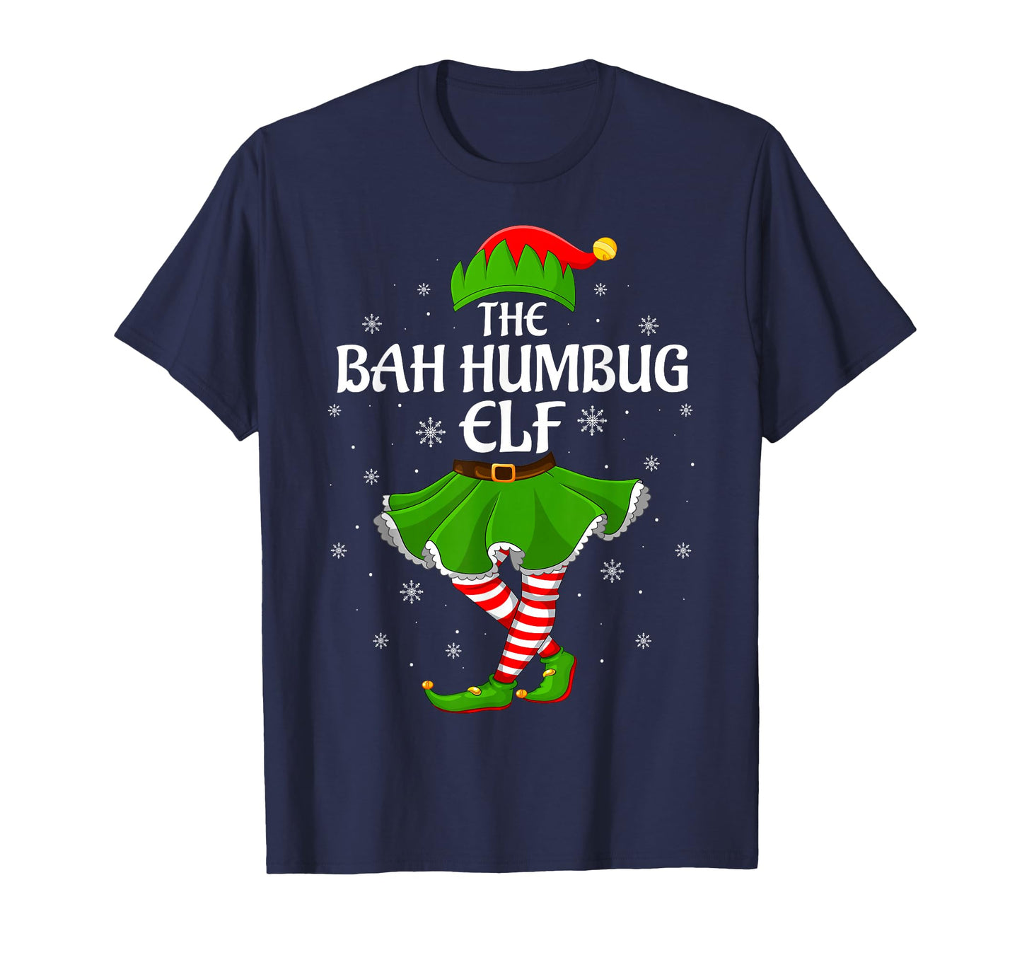 Bah Humbug Elf Christmas Family Girls Women Elf Squad Xmas T-Shirt