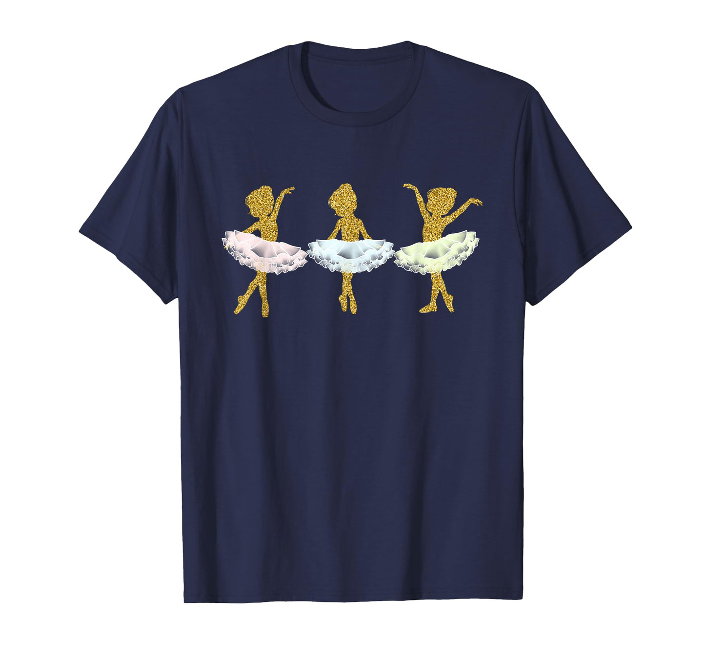 Golden Ballerina Trio Little Tutu Three Colors Ballet Dance T-Shirt