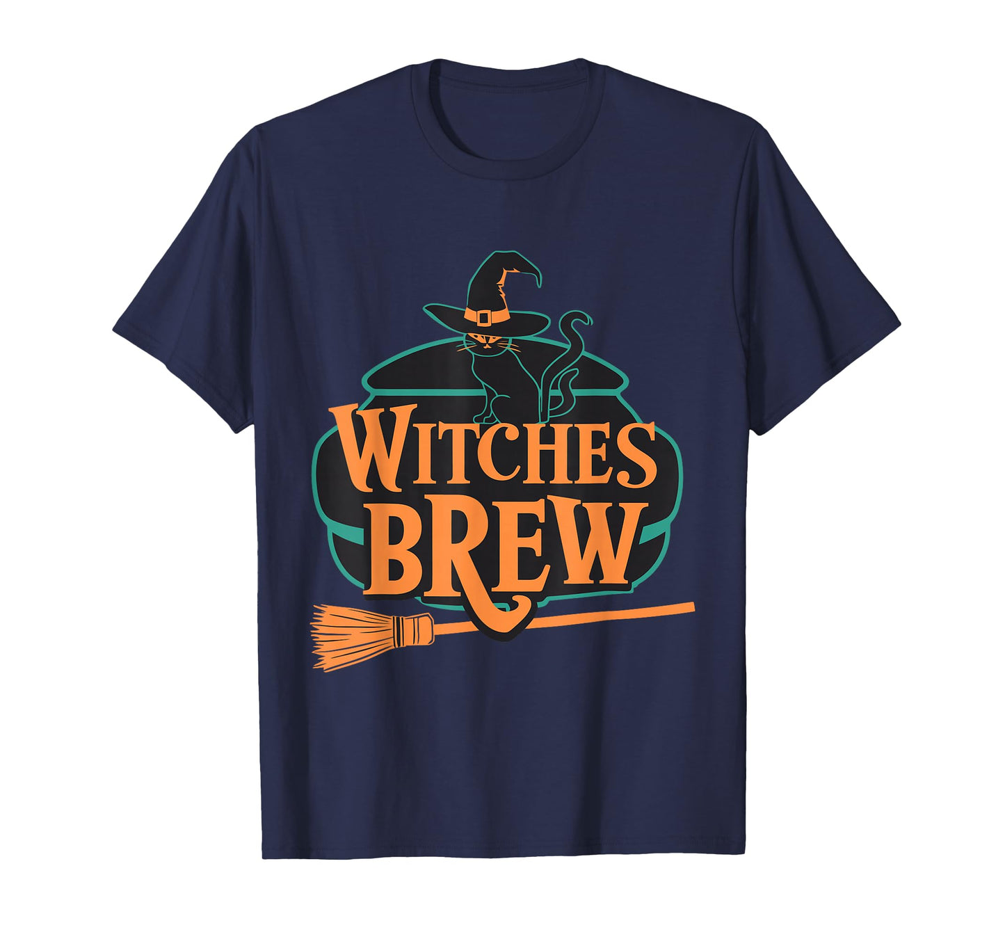 Witches Brew Cat Cauldron Halloween T-Shirt