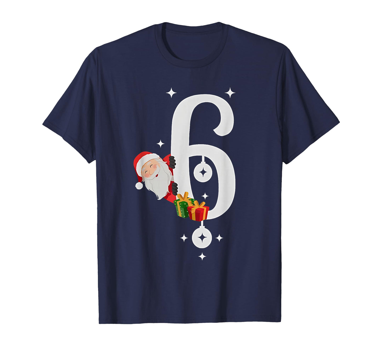 Number Six 6 Funny Meme Christmas Santa Claus Six Seven 67 T-Shirt