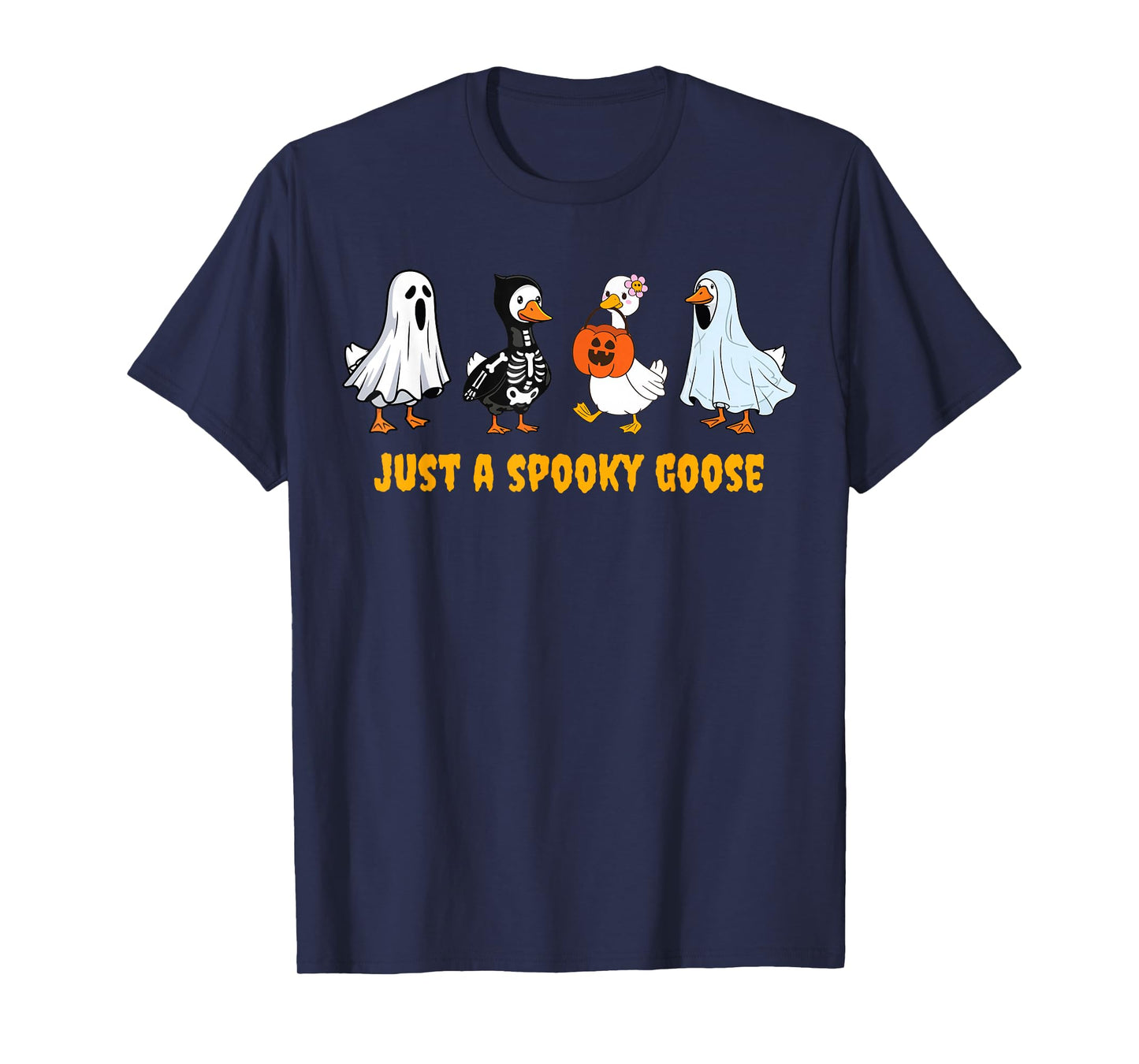 Just A Spooky Goose Halloween Goose Funny Halloween Ghoste T-Shirt