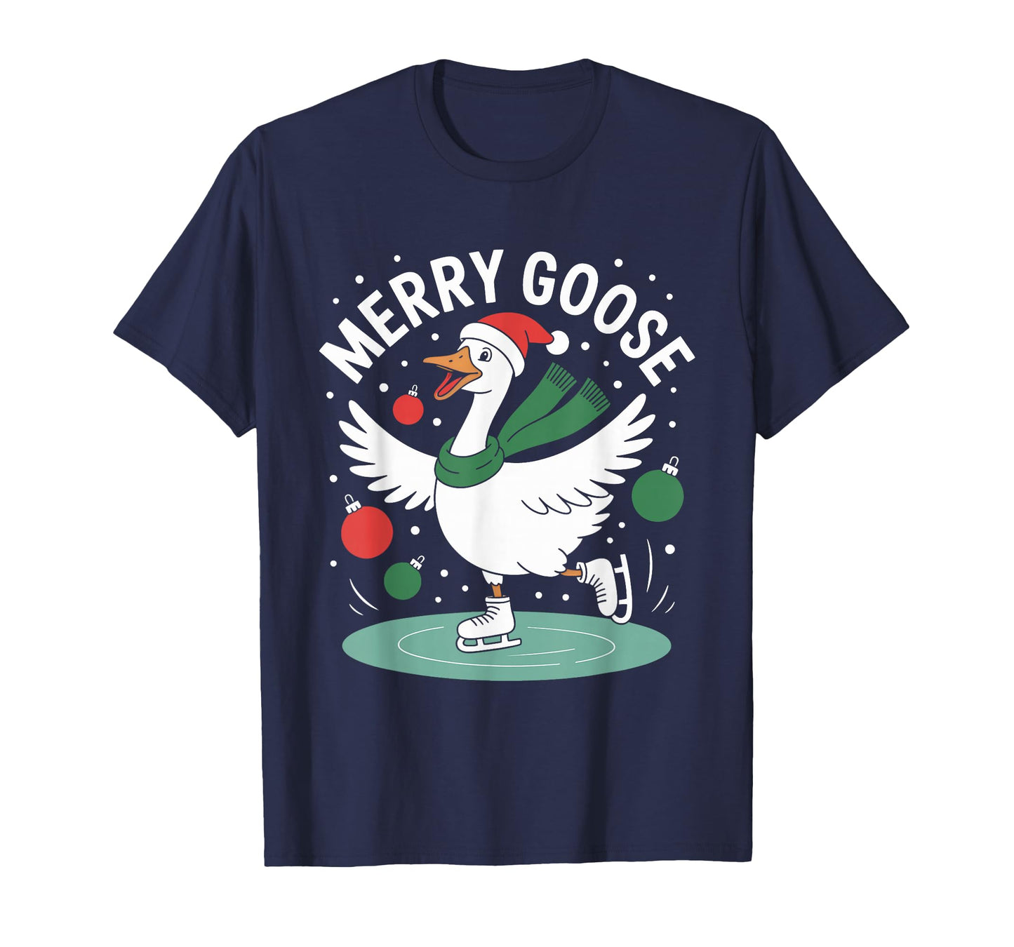 Merry Goose on The Loose Funny Christmas Silly Humor T-Shirt
