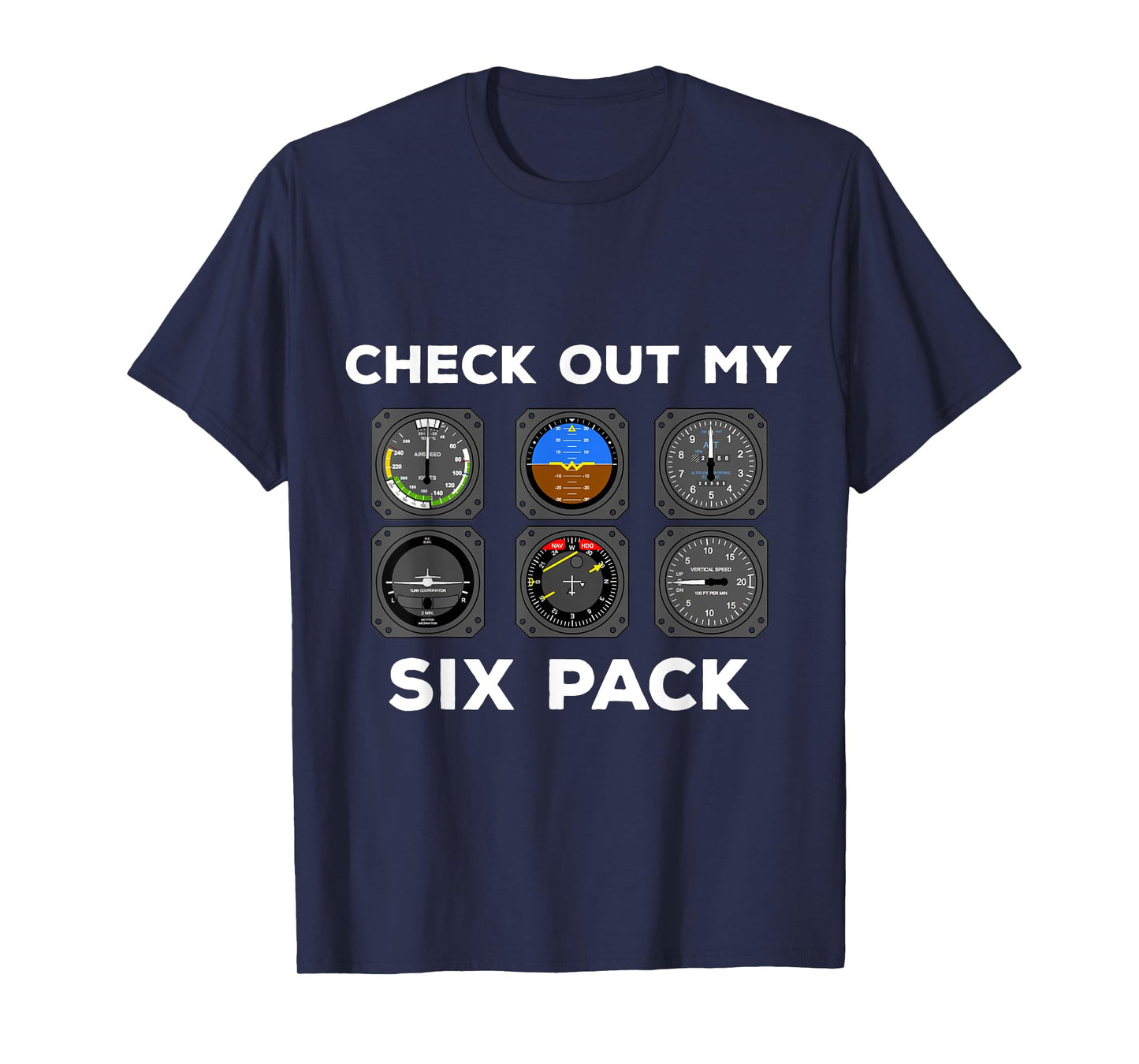 Check Out My Six Pack Pilot Aviation Flying Airplane Gym T-Shirt