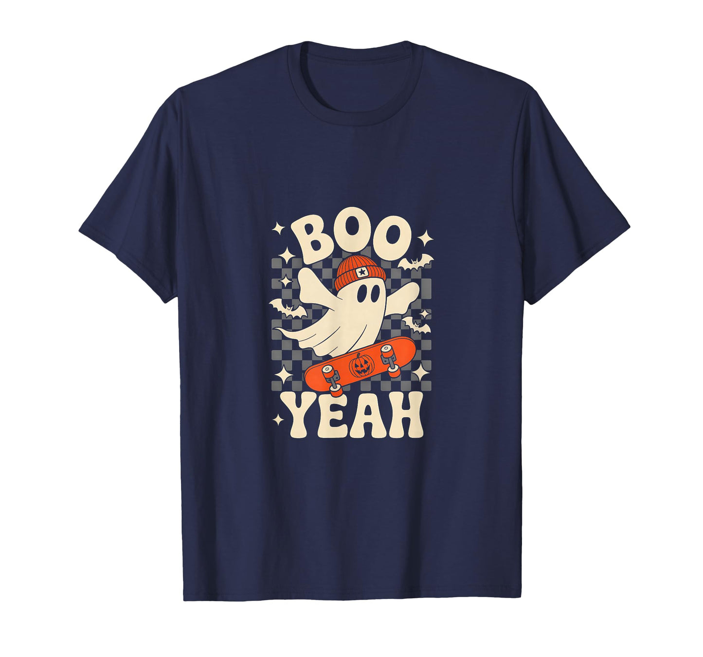 Boo Yeah Halloween Ghost Boys Retro Skateboard Toddler Kids T-Shirt