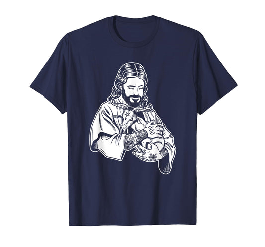 Blackcraft Jesus Loves Satan Baphomet goat T-Shirt Atheist T-Shirt