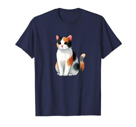 Cute Calico Cat T-Shirt for Men Women Kids