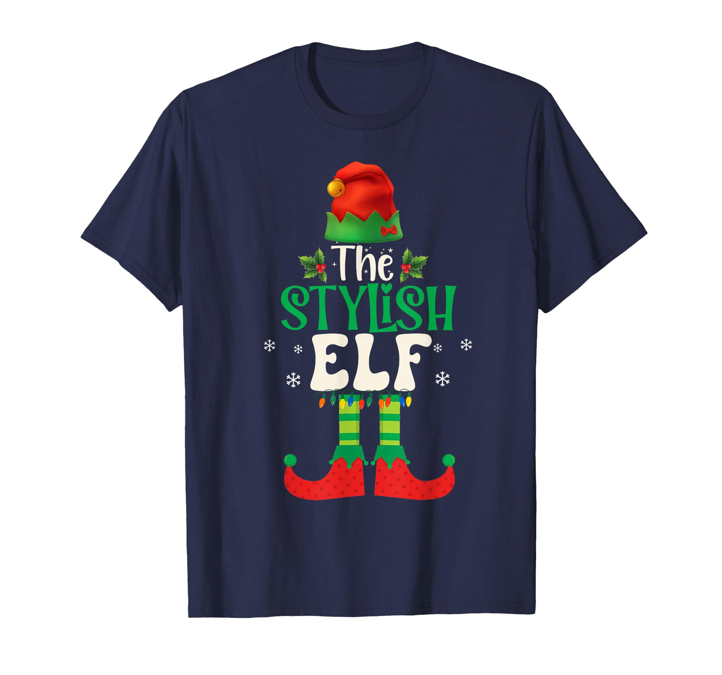 Funny The Stylish Elf Group Matching Family Christmas 2025 T-Shirt