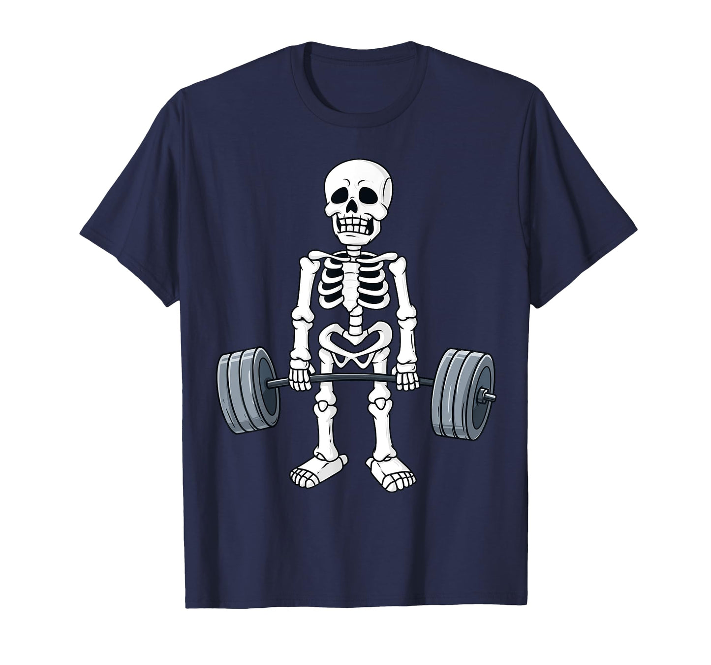 Halloween Skeleton Deadlift Funny Fitness Weightlifting T-Shirt