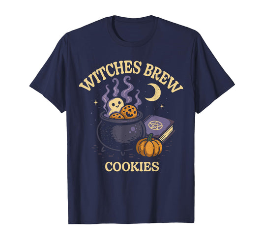 Halloween Witch Cauldron Witches Brew Cookies Funny Ghost T-Shirt