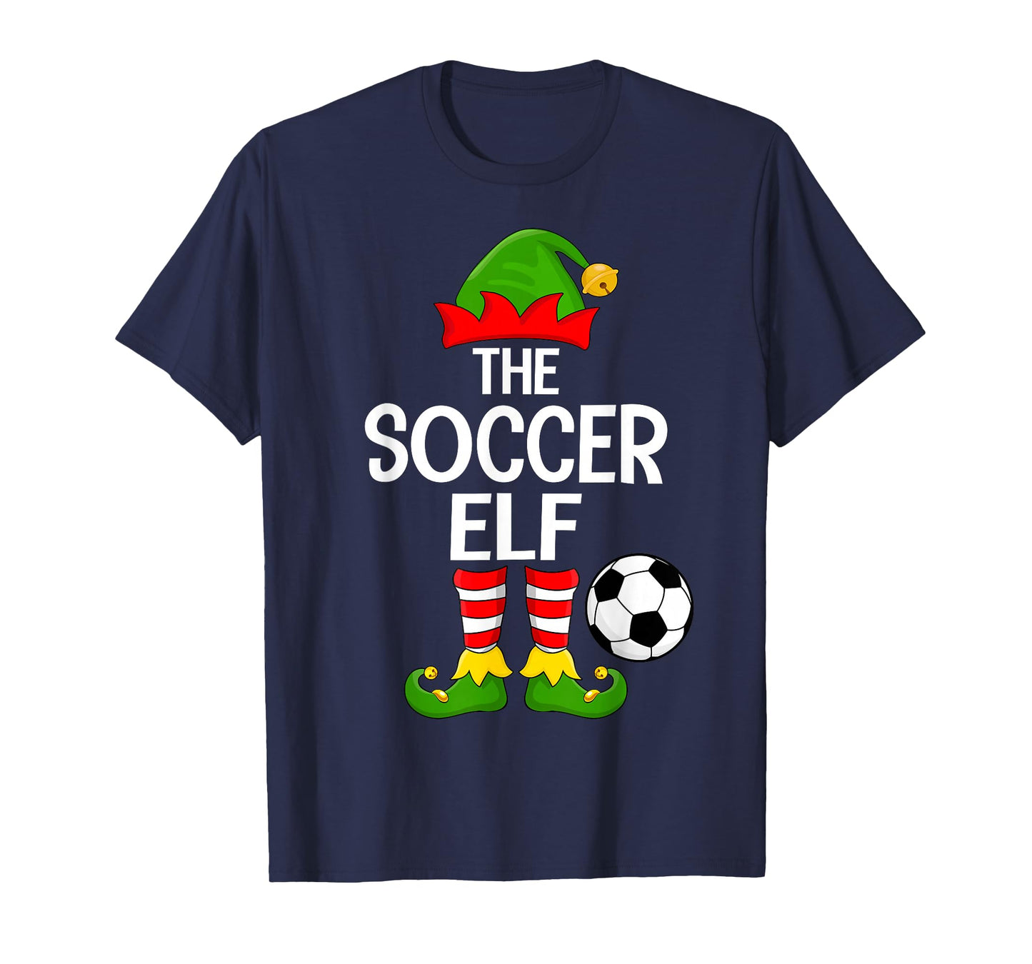 Soccer Elf Xmas Matching Family Elf Squad Christmas T-Shirt