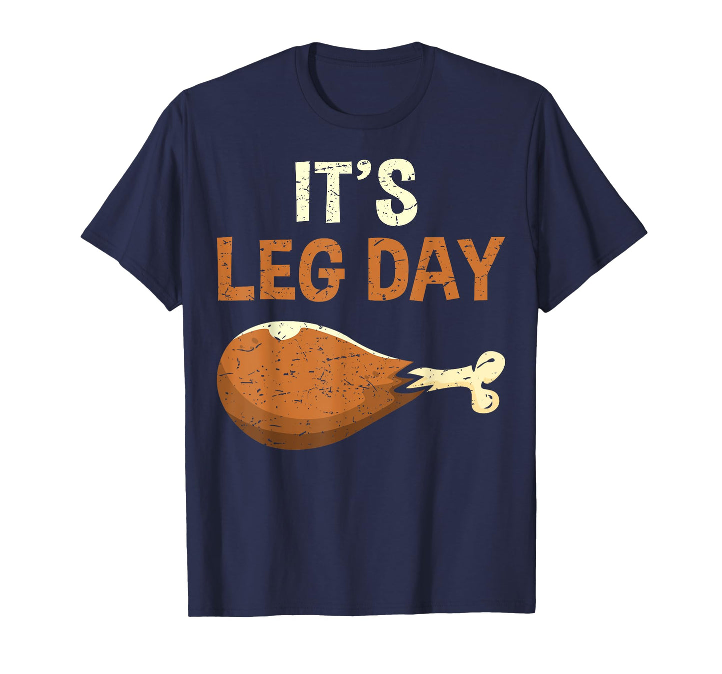 It's Leg Day Funny Workout Thanksgiving Gym T-Shirt - Unisex Adult, Black, Small, Short Sleeve, U-Neck, Polyester 100%, Humorous Workout T-Shirts
