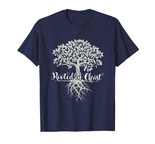 Vintage Rooted in Christ Religious Christian Jesus Christ T-Shirt