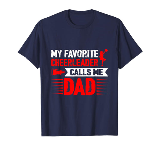 Red Cheer Dad Family Father Cheerleader Squad T-Shirt