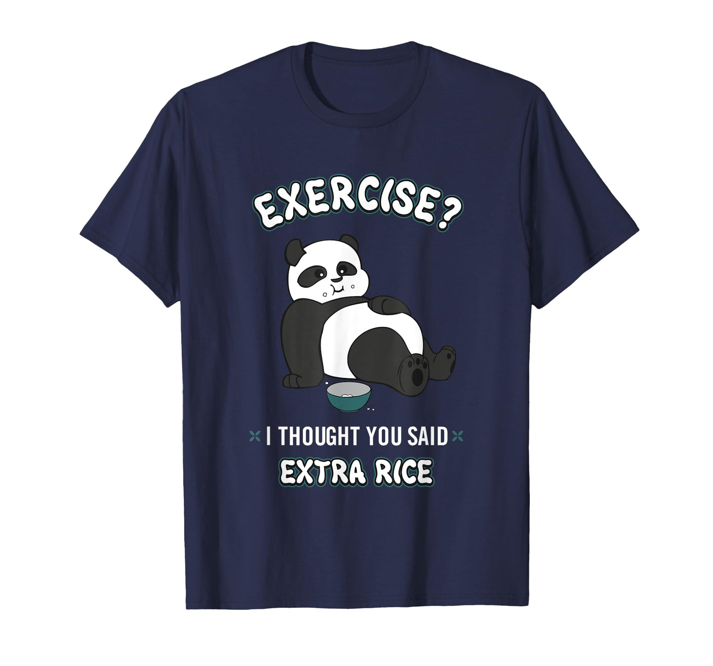 BCC Funny Panda Shirts & Panda Bear Gifts Unisex-Adults, Kids Black Sushi Panda Exercise I Thought You Said Extra Rice T-Shirt