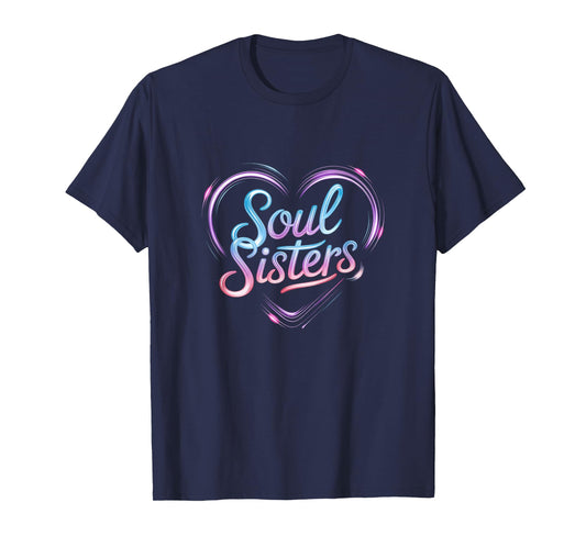 Vibrant Soul Sisters Heart Design T-Shirt