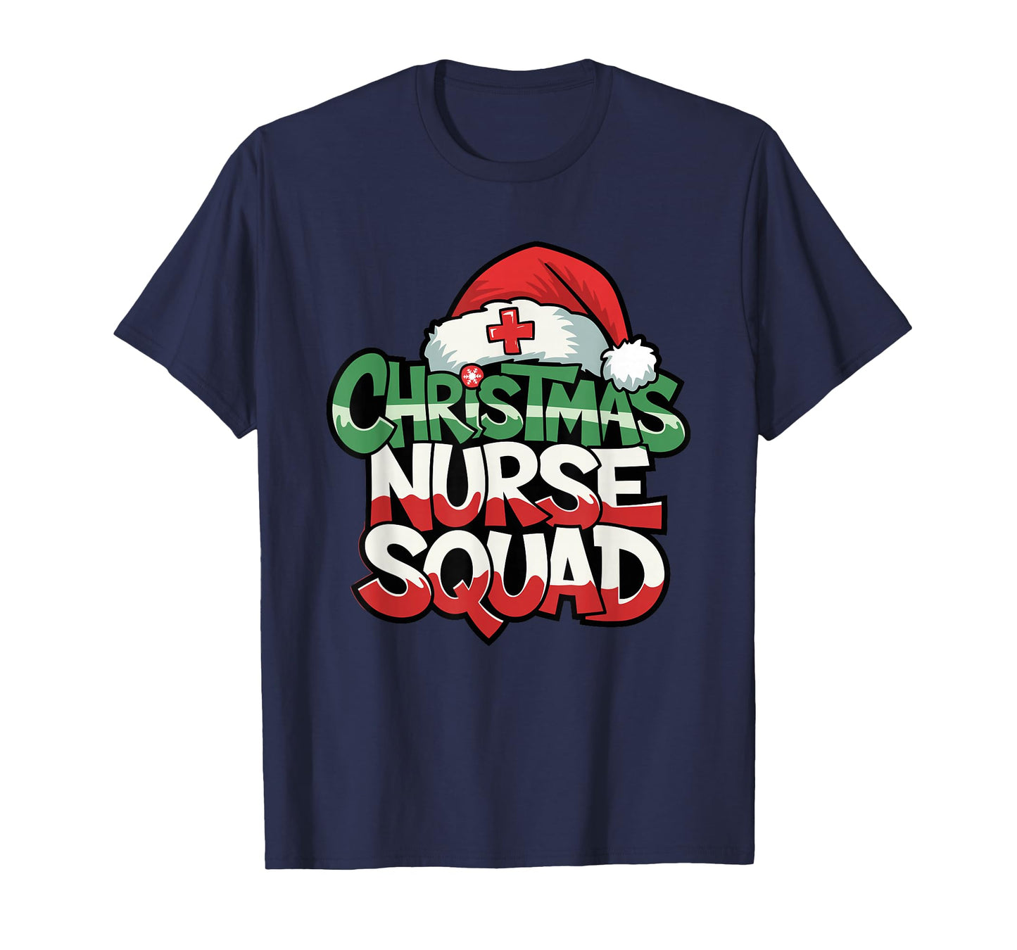 Nurse Christmas Squad Santa Hat Matching Medical Crew T-Shirt