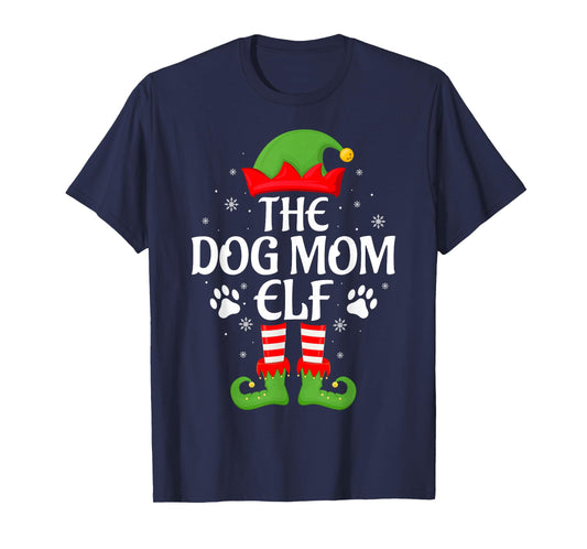 Dog Mom Elf Xmas Family Matching Elf Squad Christmas Women T-Shirt