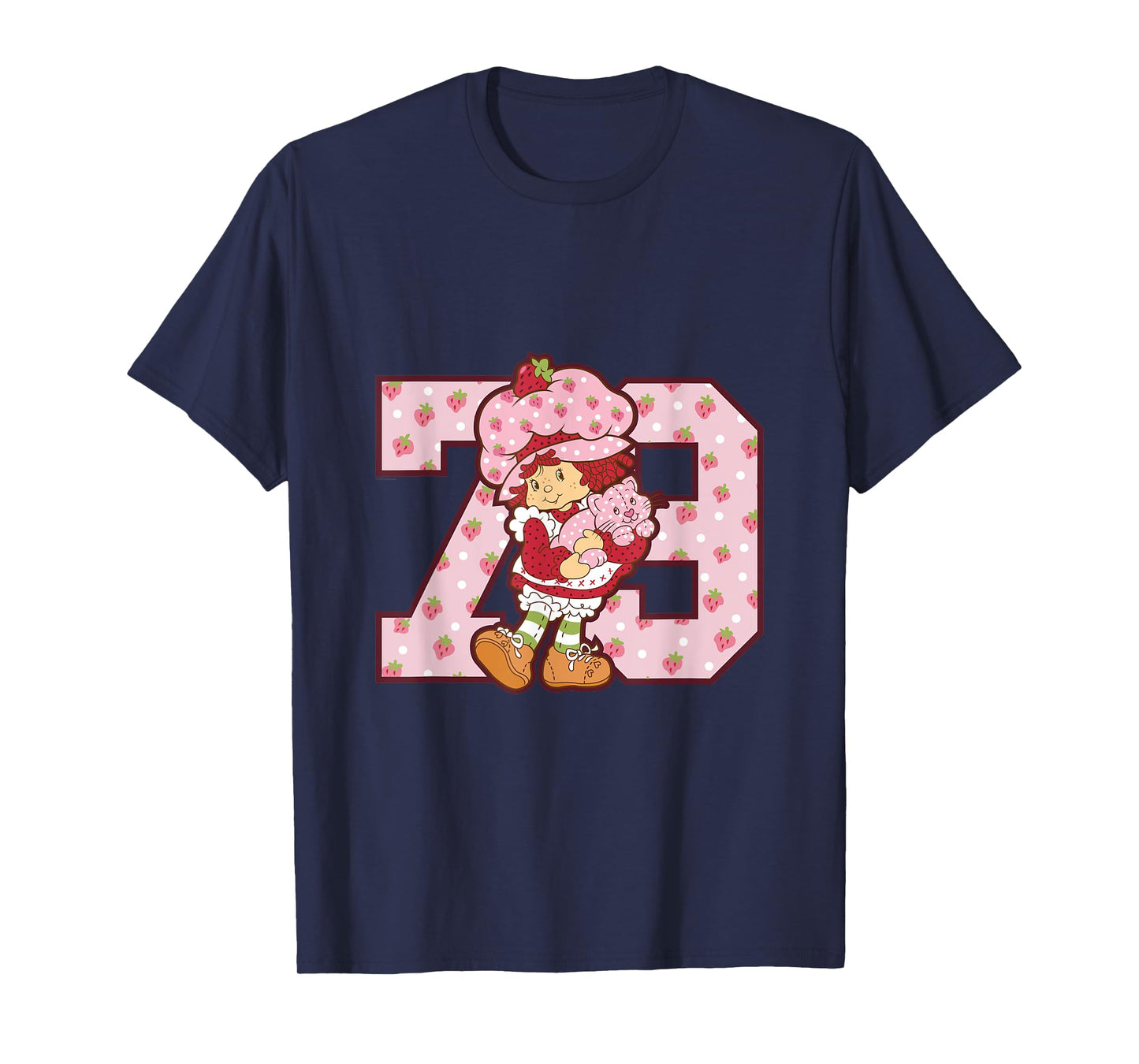 Strawberry Shortcake Collegiate 79 Polka Dot Vintage Cartoon T-Shirt