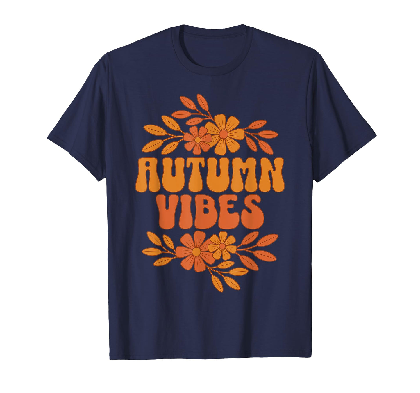 Autumn Vibes Women Men Kids Groovy Floral Retro Fall Graphic T-Shirt