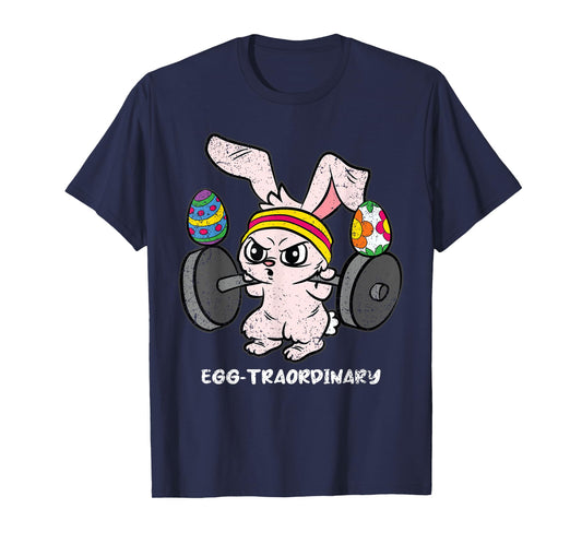 Egg-Traordinary Bunny Weight Lifting Easter Cute Gym Workout T-Shirt