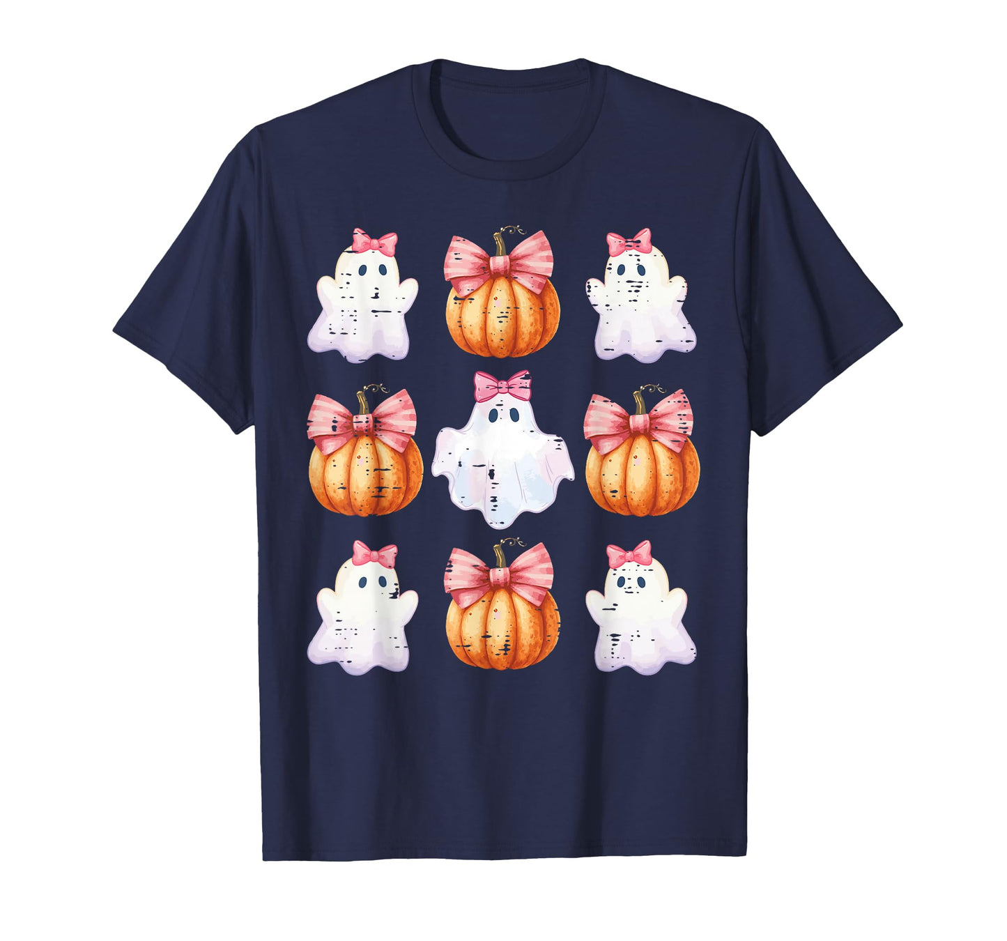 Halloween Ghosts Pumpkins Ribbons Costume Girls Kids Toddler T-Shirt