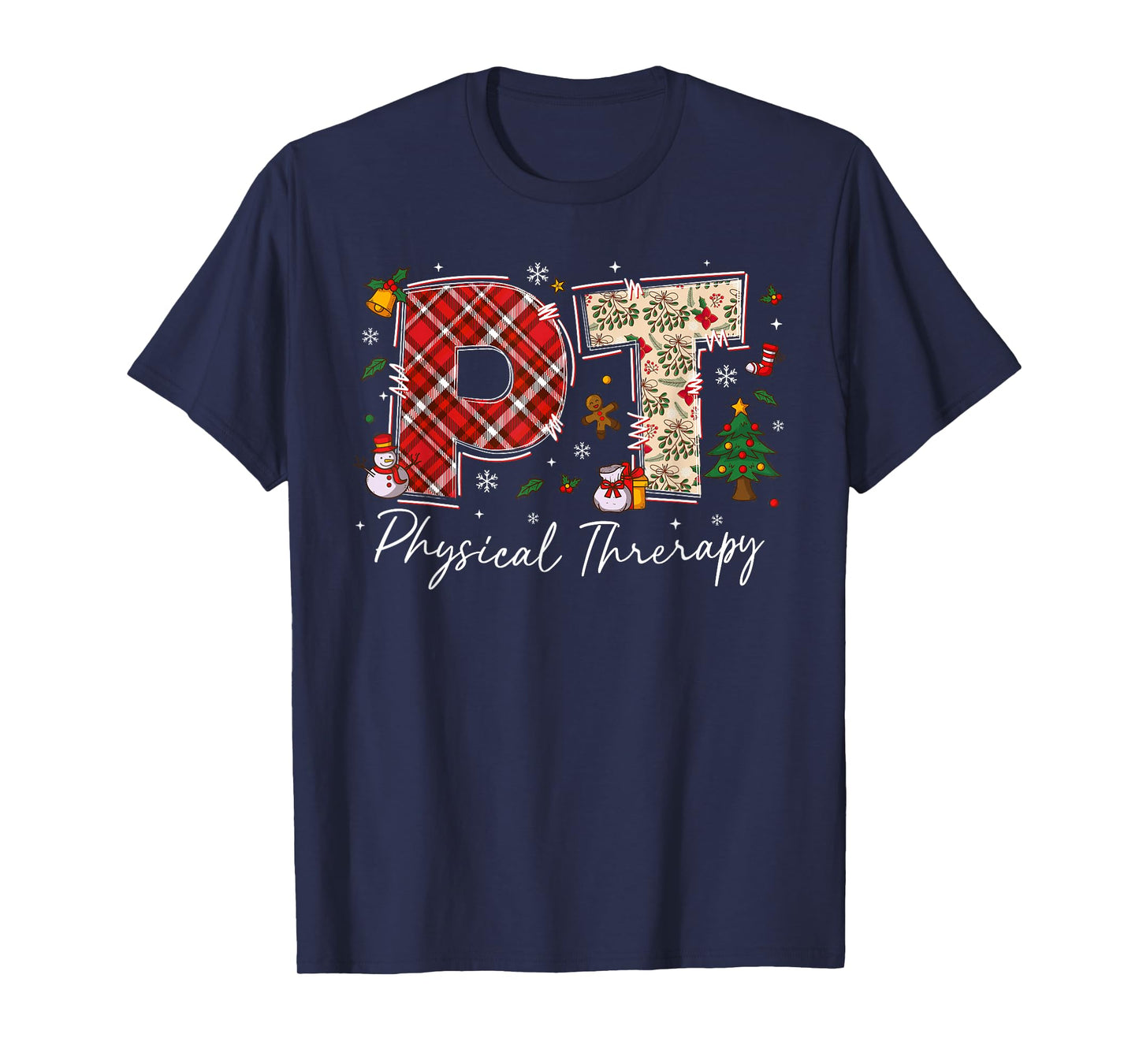 Retro Physical Therapy PTA DPT PT Santa Christmas PT Squad T-Shirt