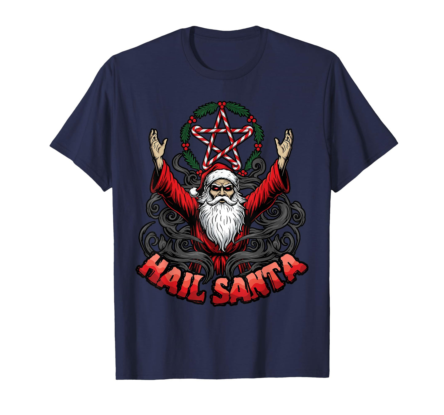 Hail Santa Pagan Solstice Gothic Anti Christmas Satanic T-Shirt