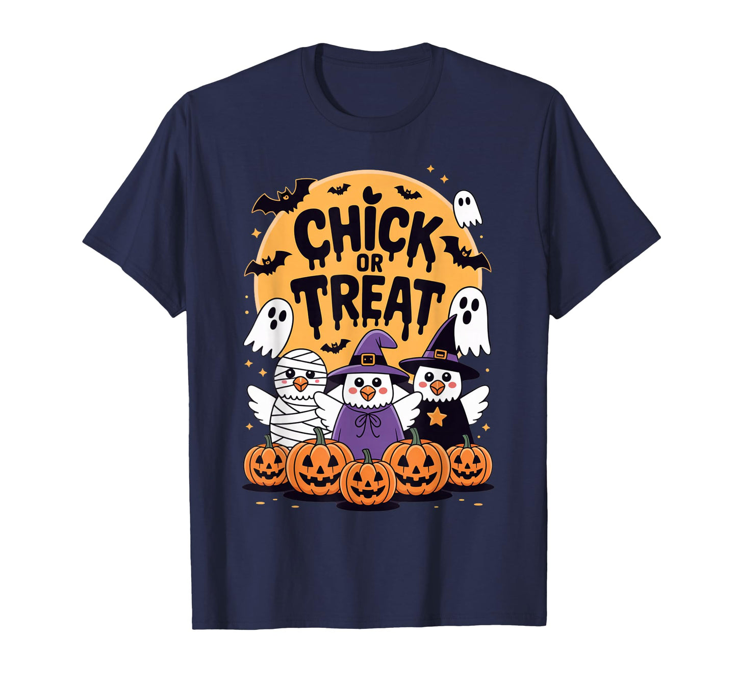 Funny Design Chicken Chick or Treat Halloween Costume Party T-Shirt