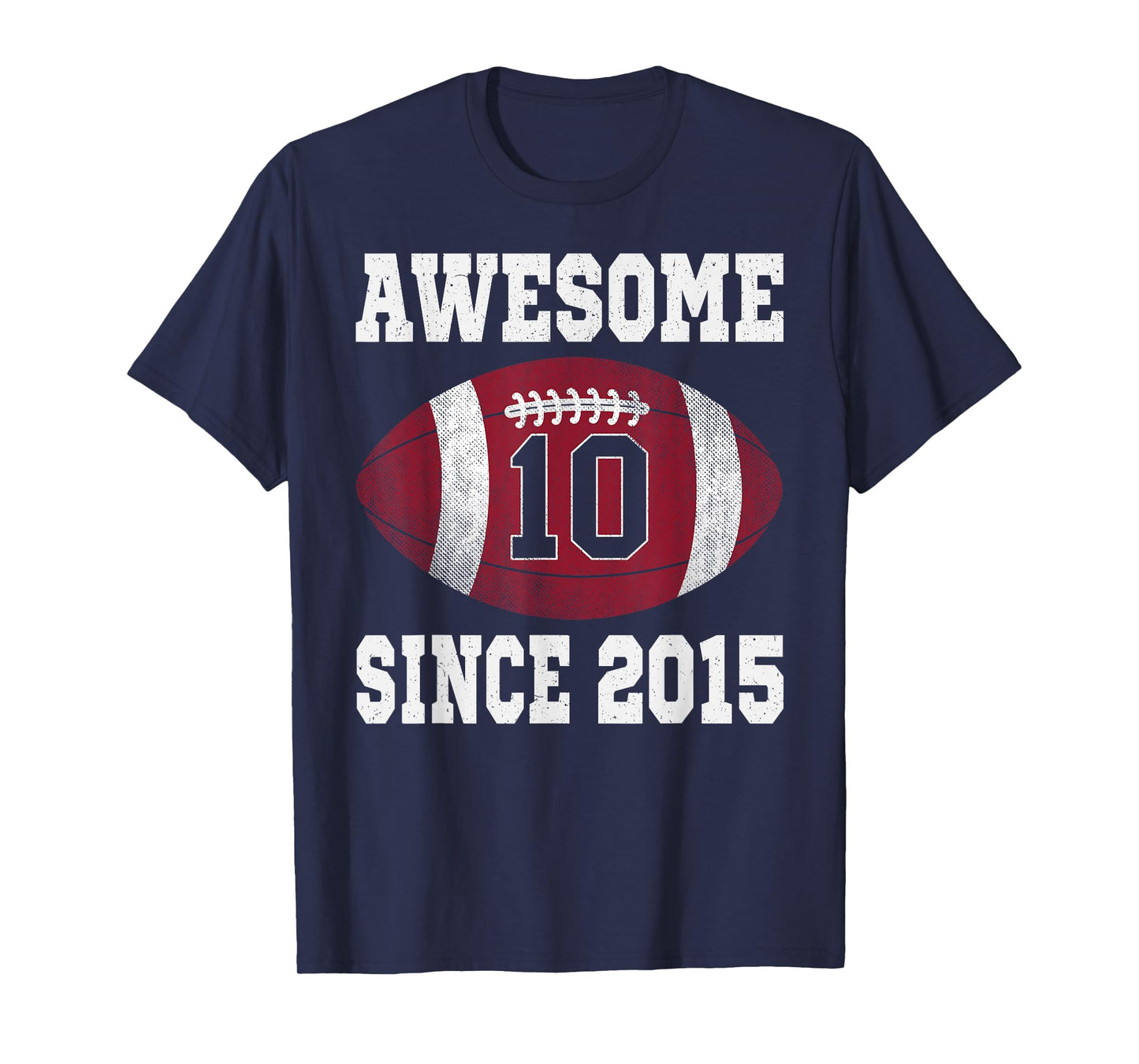 10th Birthday Football Player 10 Years Old Vintage Sports T-Shirt