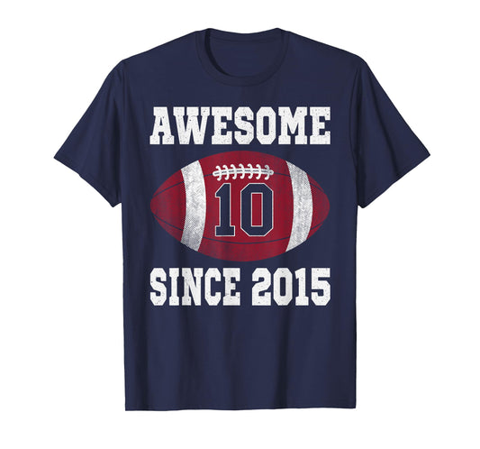 10th Birthday Football Player 10 Years Old Vintage Sports T-Shirt