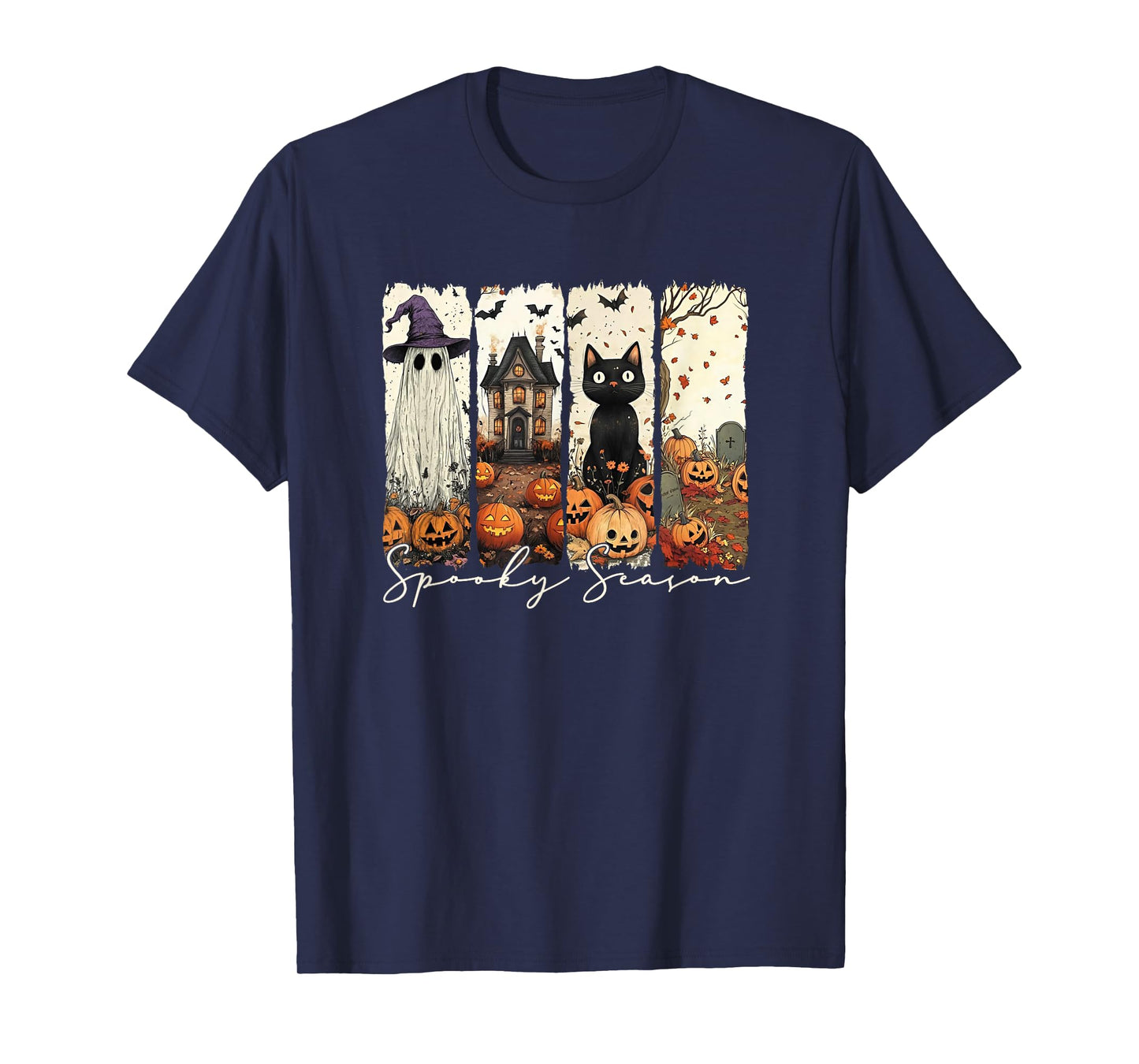 Spooky Season Retro Happy Halloween Ghost Women Toddler Girl T-Shirt