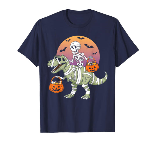 Funny Halloween Boys Kids Toddlers Dinosaur T-rex Skeleton T-Shirt