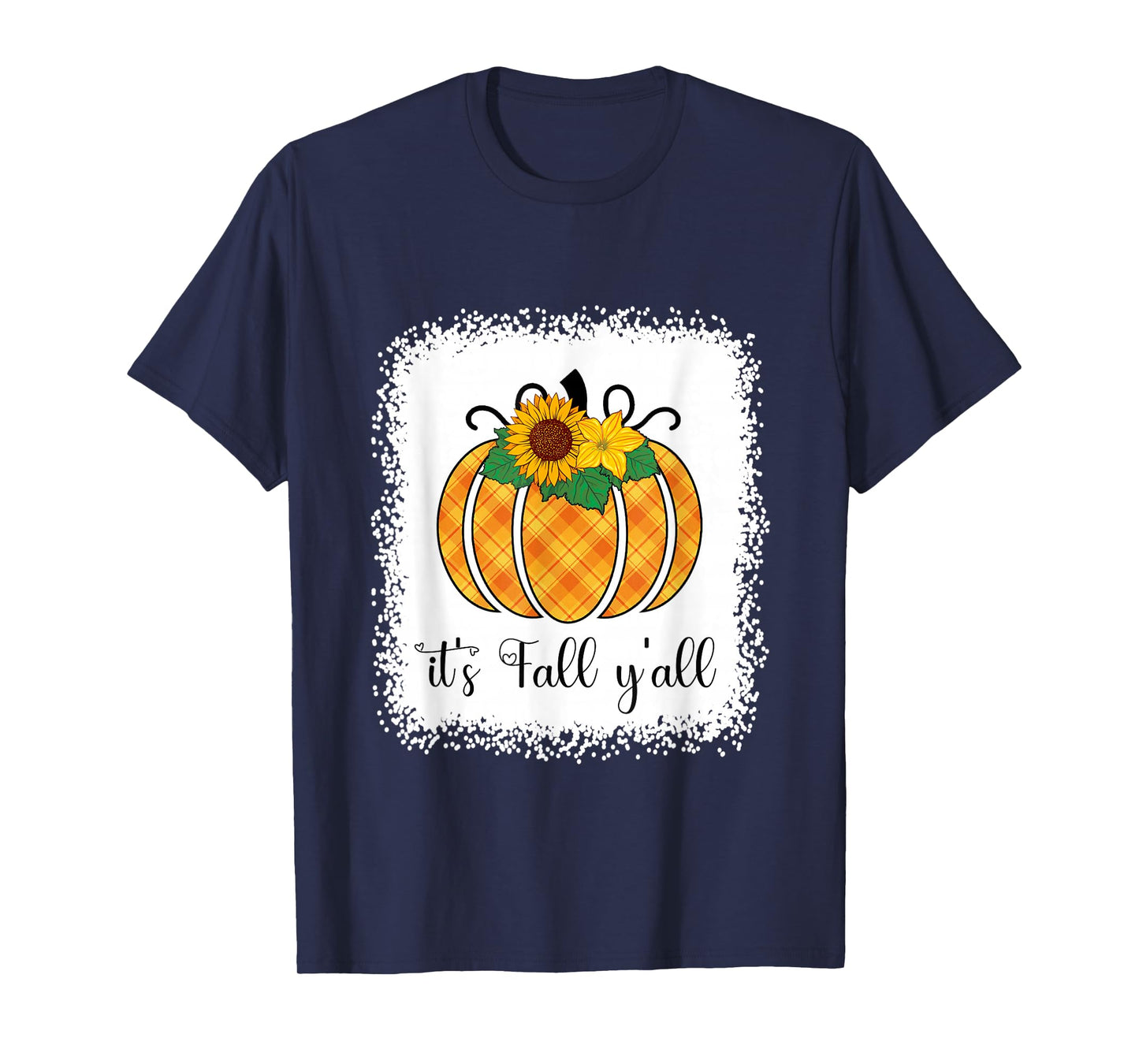 Halloween Orange Pumpkin Buffalo Plaid It's Fall Y'all Women T-Shirt