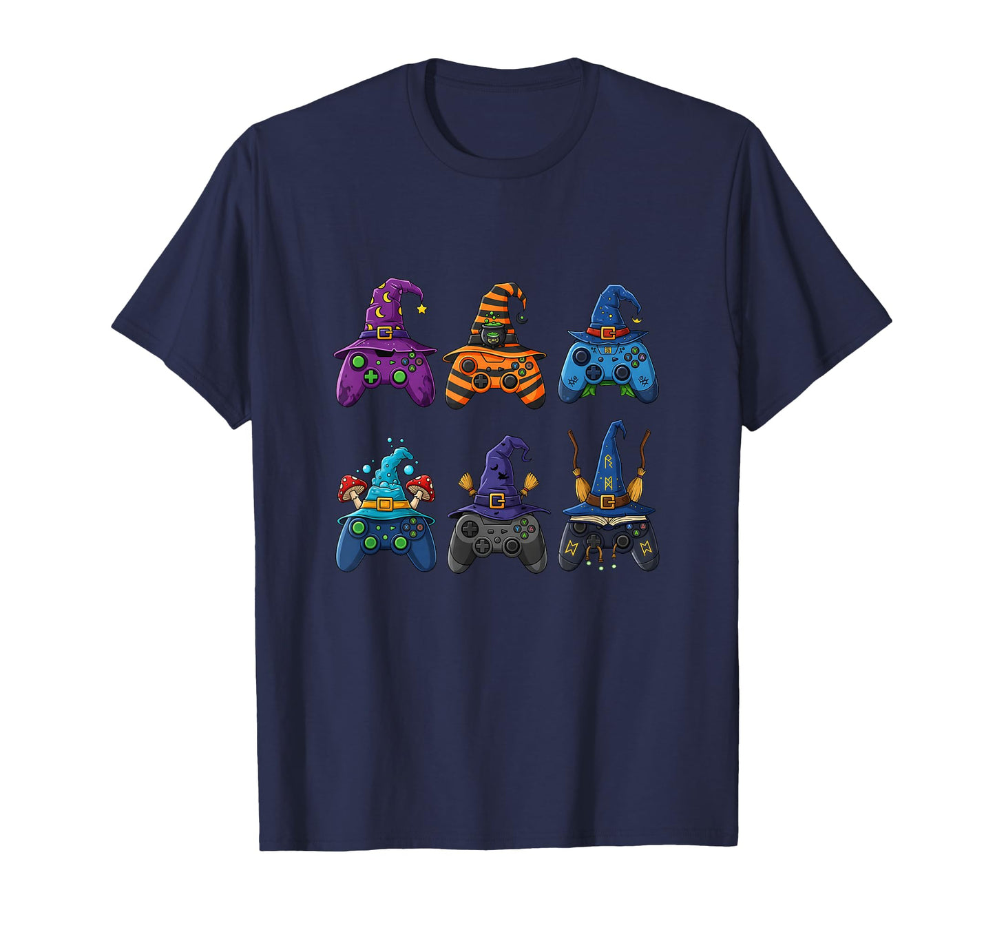 Spooky Witch Hat Gamer Controller Halloween T-Shirt