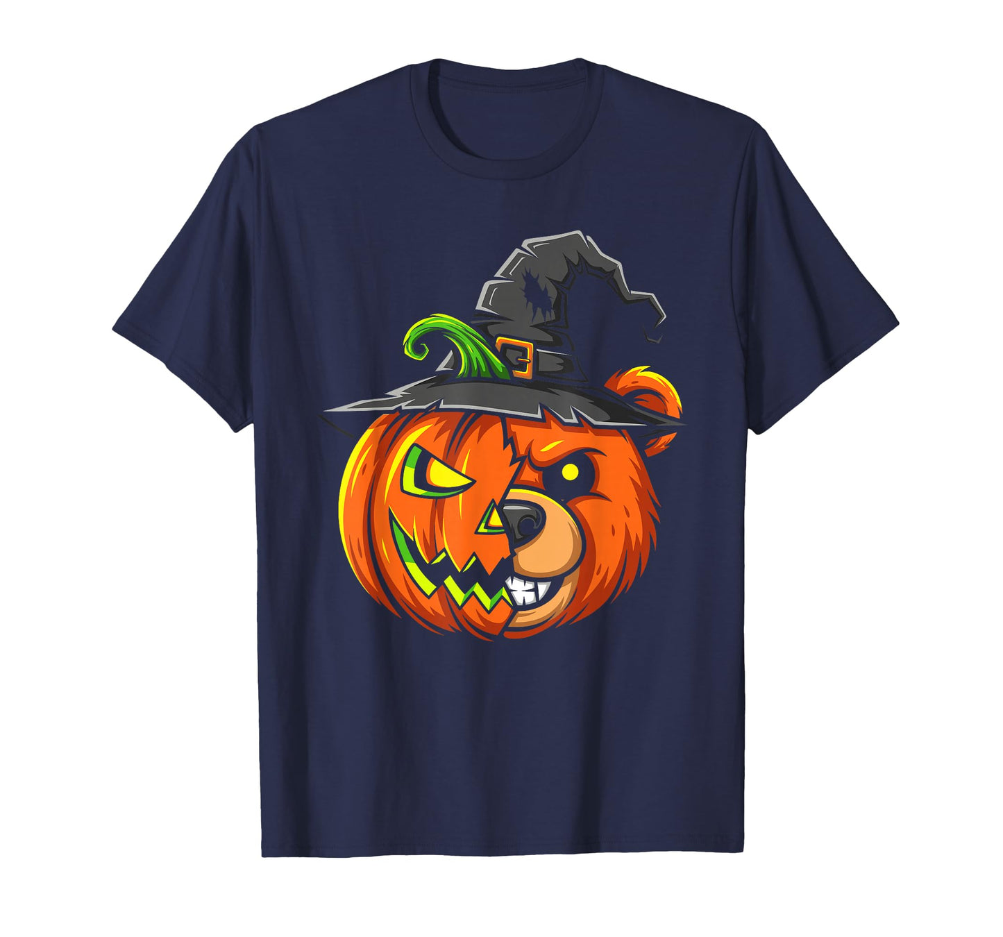 Bear Pumpkin Jack O Lantern Halloween Kids Mens Womens T-Shirt