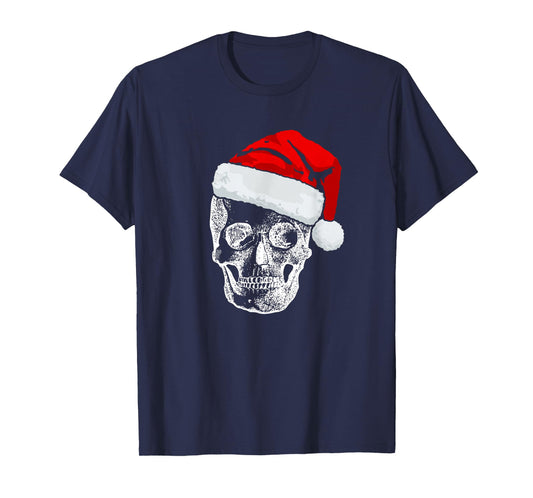 Funny Skull Santa Christmas Holiday T-Shirt