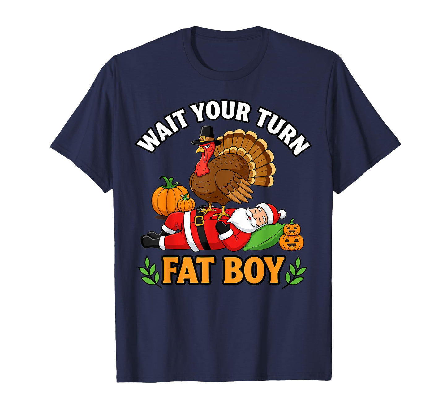 Thanksgiving Turkey Funny Santa Christmas Cartoon T-Shirt