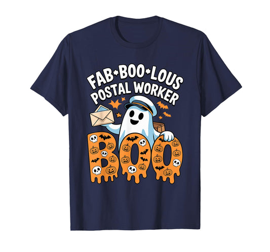 Fab Boo Lous Postal Worker Halloween Ghost Postal Worker T-Shirt