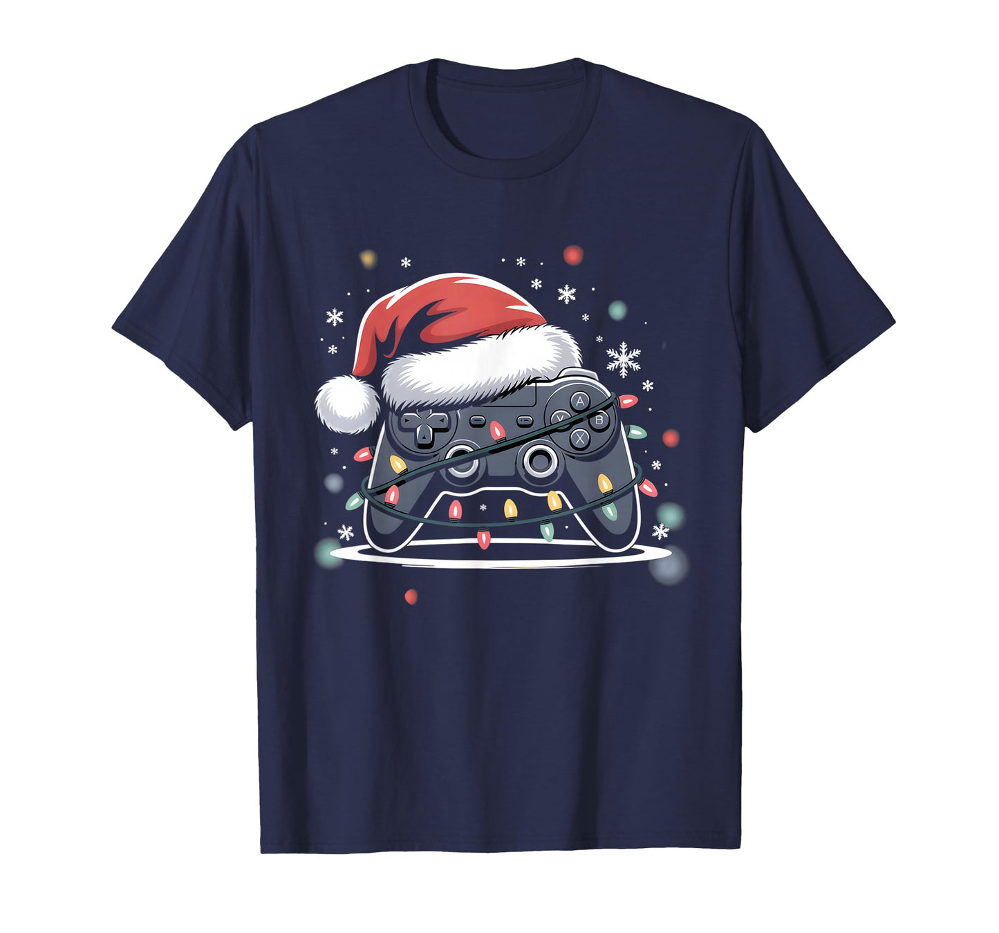 Boy Gamer Controller Gaming Christmas Lights Xmas Kids Boys T-Shirt