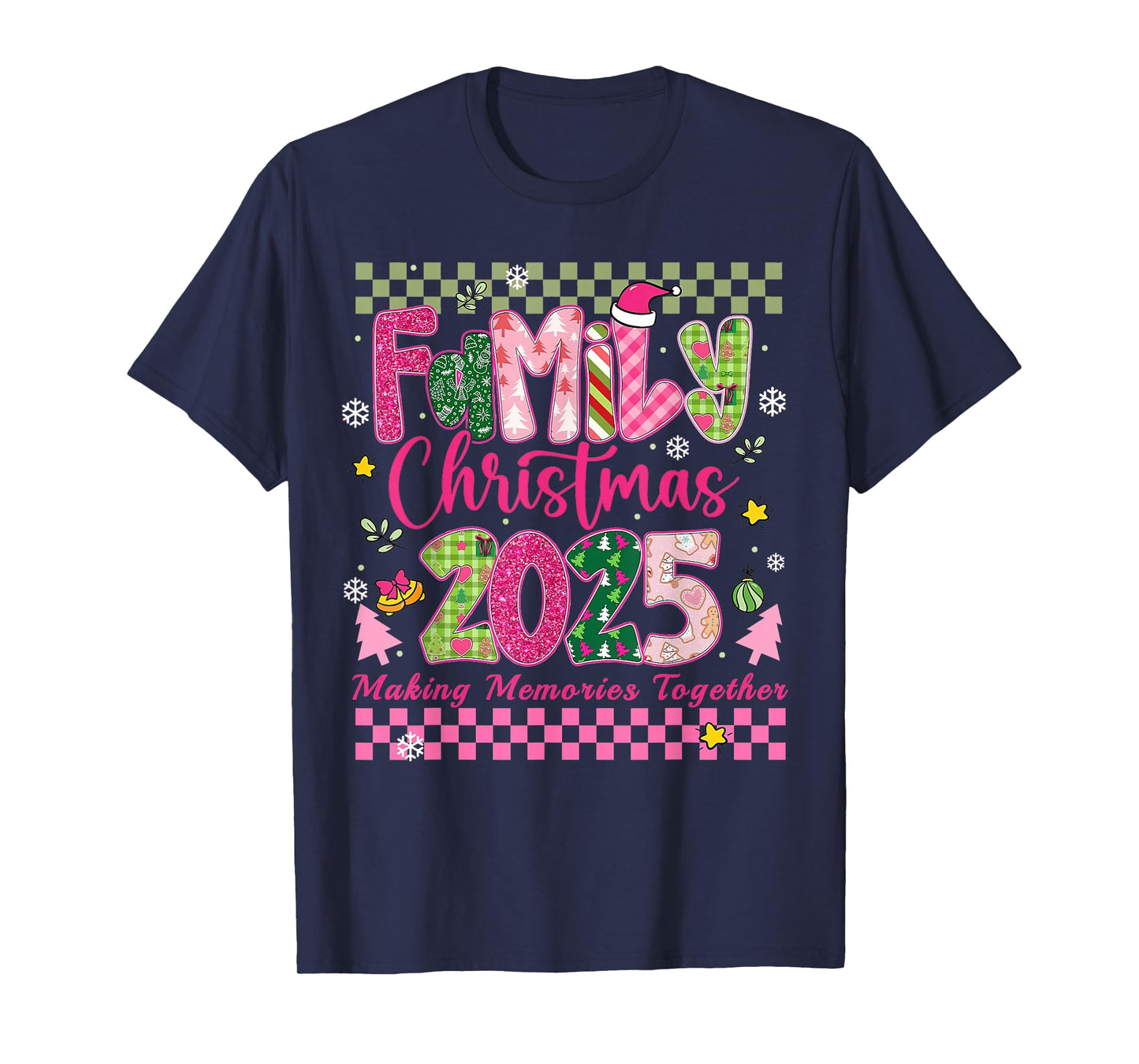 Family Christmas 2025 Matching Outfit Squad Santa Preppy T-Shirt